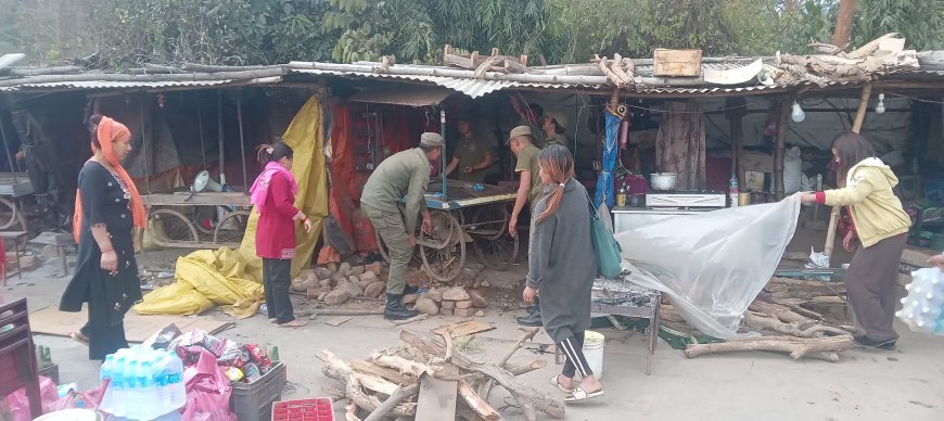 लमही नगर विकास समितिले हटायो अतिक्रमित अस्थायी टहरा